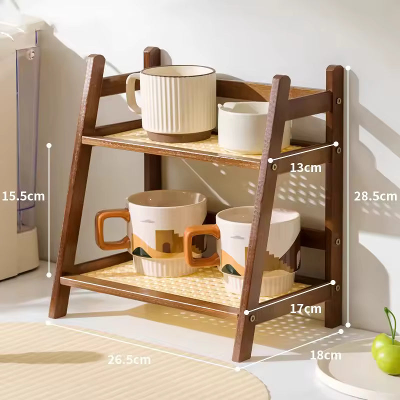 Bamboo Tiered Countertop Organiser