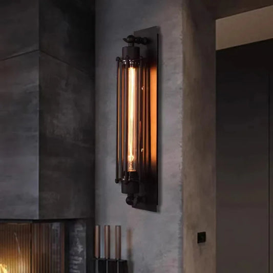Vintage Tube Cage Wall Sconce