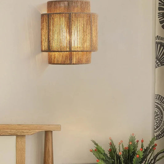 Woven Rattan Wall Light