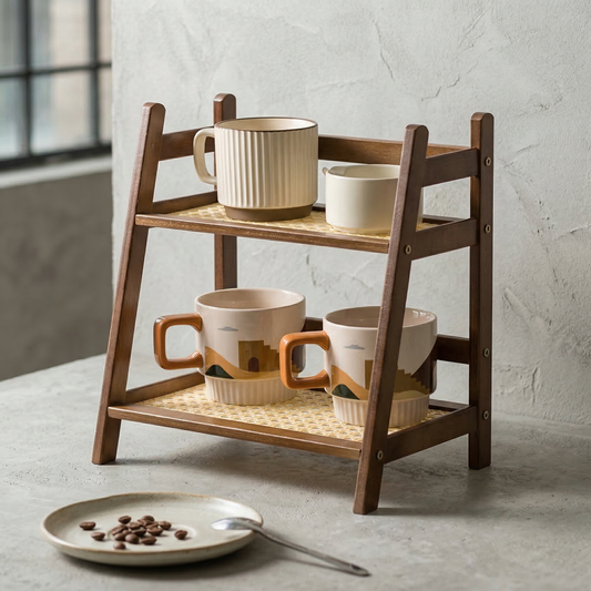 Bamboo Tiered Countertop Organiser
