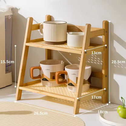 Bamboo Tiered Countertop Organiser