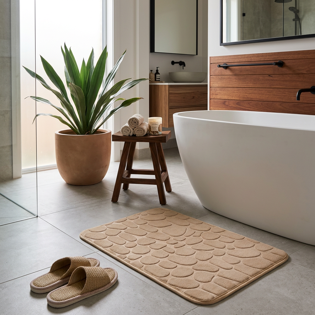 Pebble Embossed Memory Foam Bath Mat