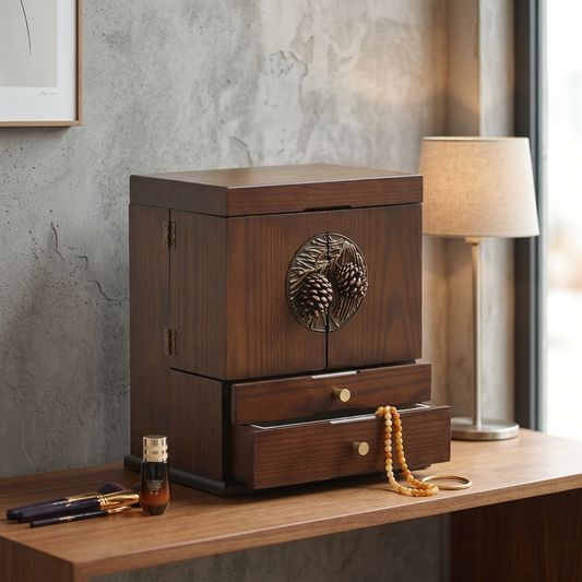 Walnut Jewellery and Vanity Chest