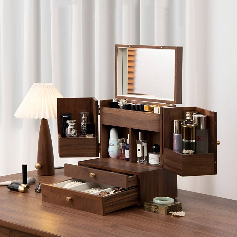 Walnut Jewellery and Vanity Chest