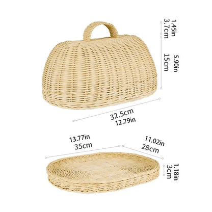 Woven Rattan Bread Cloche