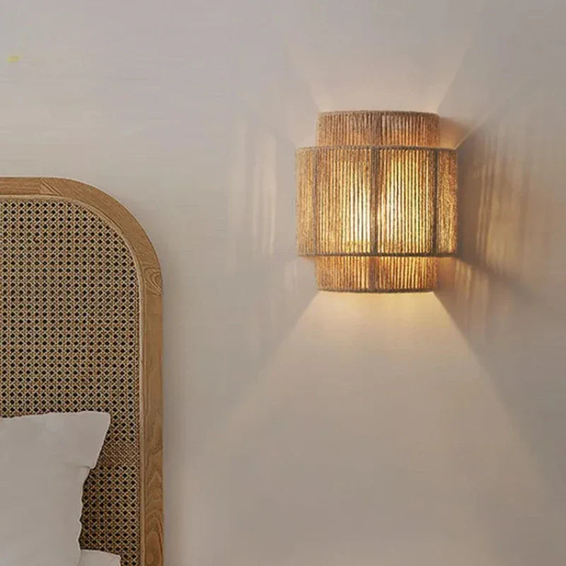 Woven Rattan Wall Light