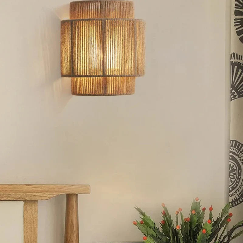 Woven Rattan Wall Light